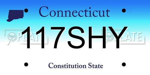 117SHY Connecticut License Plate