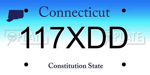 117XDD Connecticut License Plate