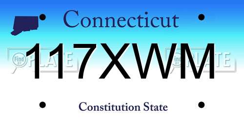 117XWM Connecticut License Plate