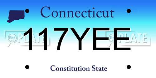 117YEE Connecticut License Plate