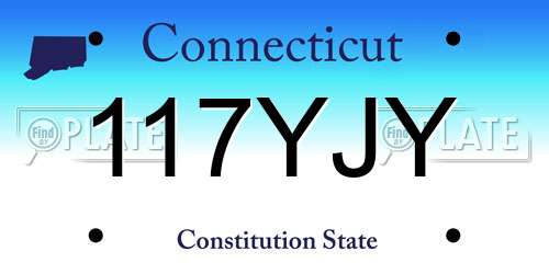 117YJY Connecticut License Plate