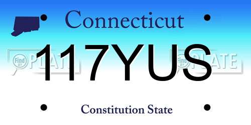117YUS Connecticut License Plate