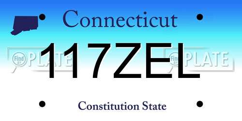 117ZEL Connecticut License Plate