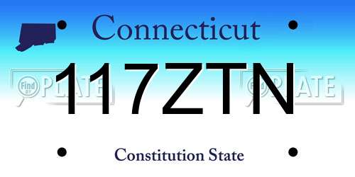117ZTN Connecticut License Plate