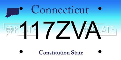 117ZVA Connecticut License Plate