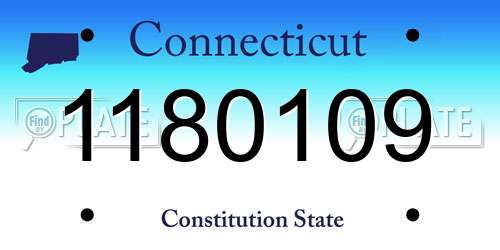 1180109 Connecticut License Plate