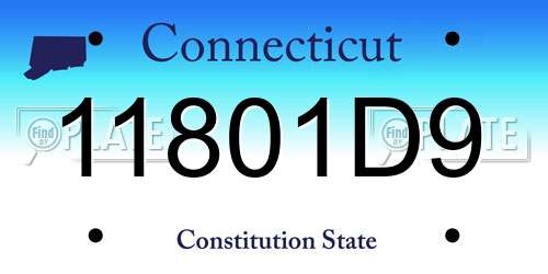 11801D9 Connecticut License Plate