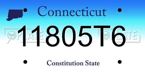 11805T6 Connecticut License Plate