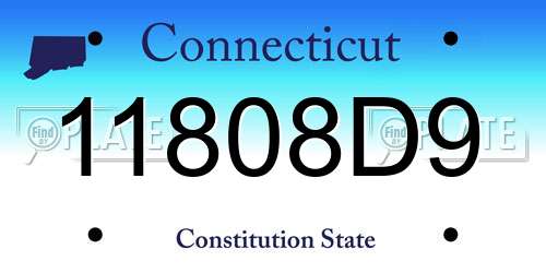 11808D9 Connecticut License Plate