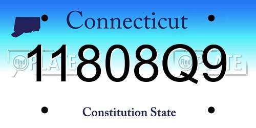 11808Q9 Connecticut License Plate