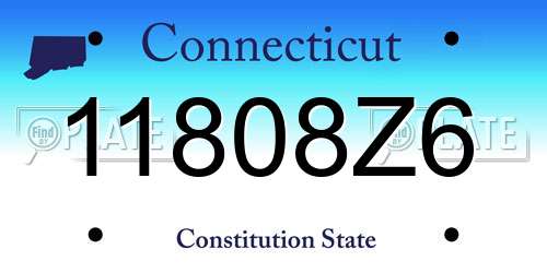 11808Z6 Connecticut License Plate