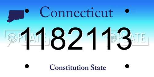 1182113 Connecticut License Plate