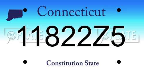11822Z5 Connecticut License Plate