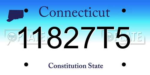 11827T5 Connecticut License Plate