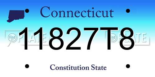 11827T8 Connecticut License Plate