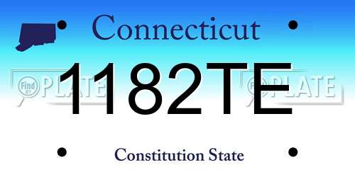 1182TE Connecticut License Plate