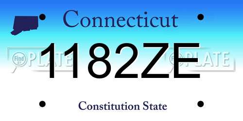 1182ZE Connecticut License Plate
