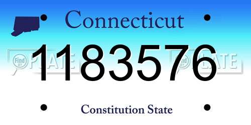 1183576 Connecticut License Plate