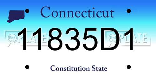 11835D1 Connecticut License Plate