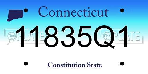 11835Q1 Connecticut License Plate