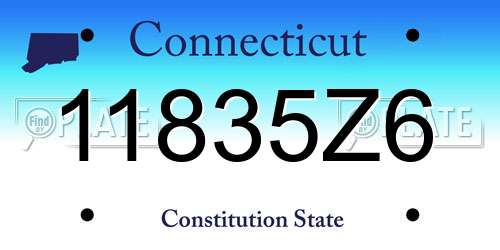 11835Z6 Connecticut License Plate