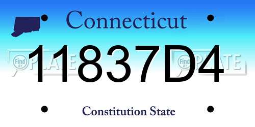 11837D4 Connecticut License Plate