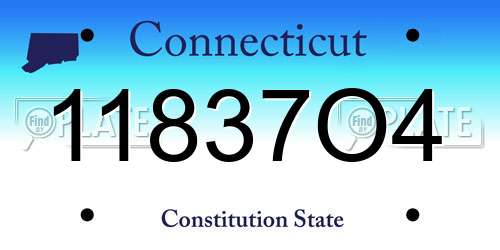 11837O4 Connecticut License Plate