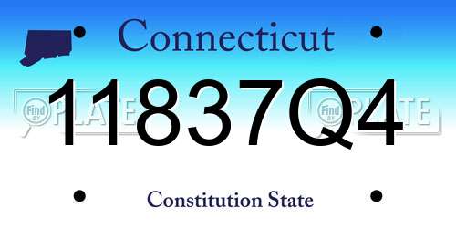 11837Q4 Connecticut License Plate