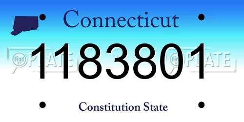 1183801 Connecticut License Plate