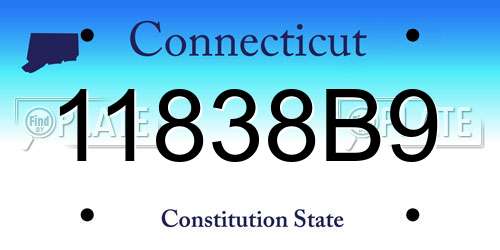 11838B9 Connecticut License Plate