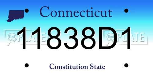 11838D1 Connecticut License Plate