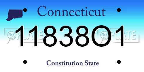 11838O1 Connecticut License Plate