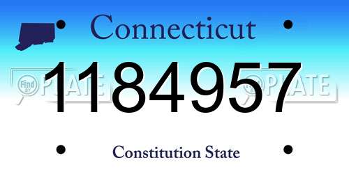 1184957 Connecticut License Plate