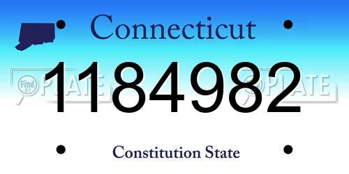 1184982 Connecticut License Plate