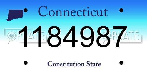 1184987 Connecticut License Plate