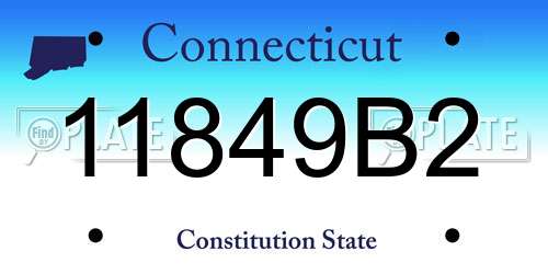 11849B2 Connecticut License Plate