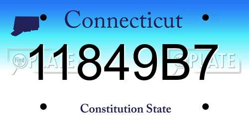 11849B7 Connecticut License Plate