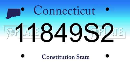 11849S2 Connecticut License Plate
