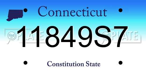 11849S7 Connecticut License Plate