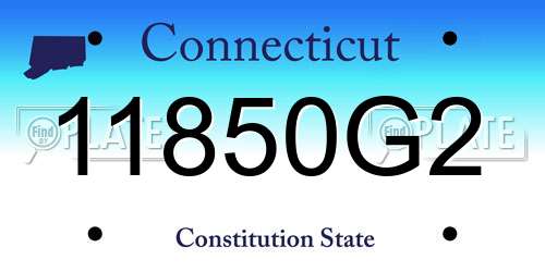11850G2 Connecticut License Plate