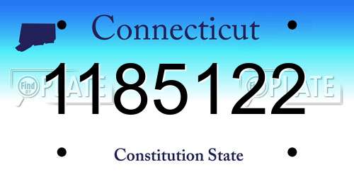 1185122 Connecticut License Plate