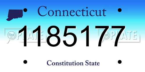 1185177 Connecticut License Plate