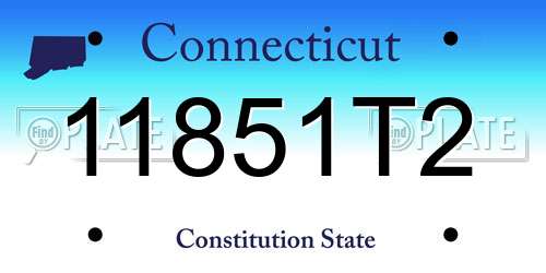 11851T2 Connecticut License Plate