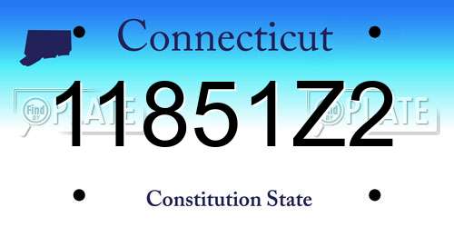 11851Z2 Connecticut License Plate