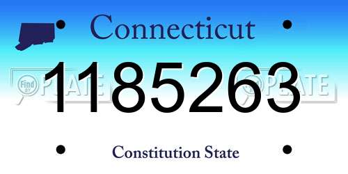 1185263 Connecticut License Plate