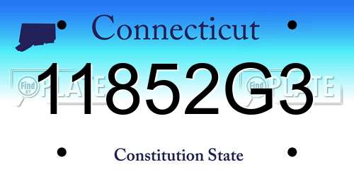 11852G3 Connecticut License Plate