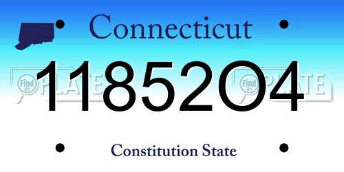 11852O4 Connecticut License Plate
