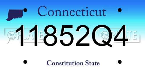 11852Q4 Connecticut License Plate