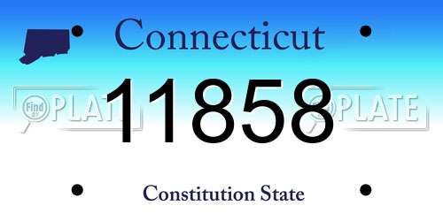 11858 Connecticut License Plate