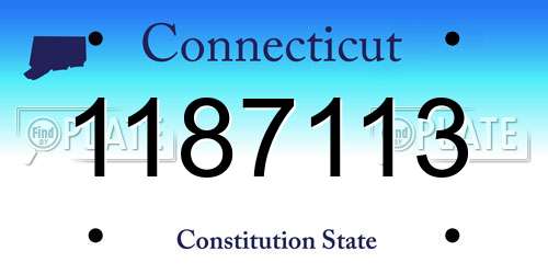 1187113 Connecticut License Plate